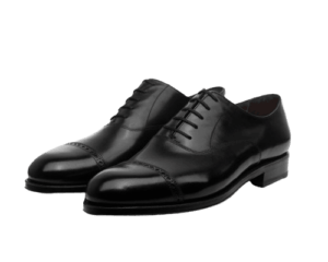 Oxford Semi Brogue - Black - Left Sided Front/Cross view
