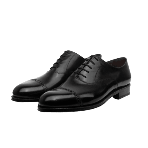 Oxford Semi Brogue - Black - Left Sided Front/Cross view