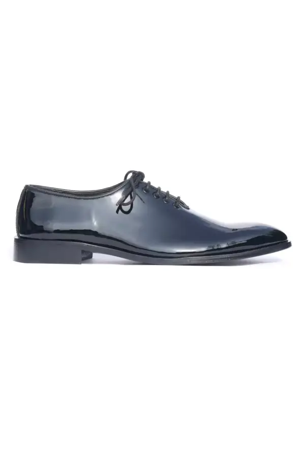 Patent Leather Oxford Shoes - Black - Side View