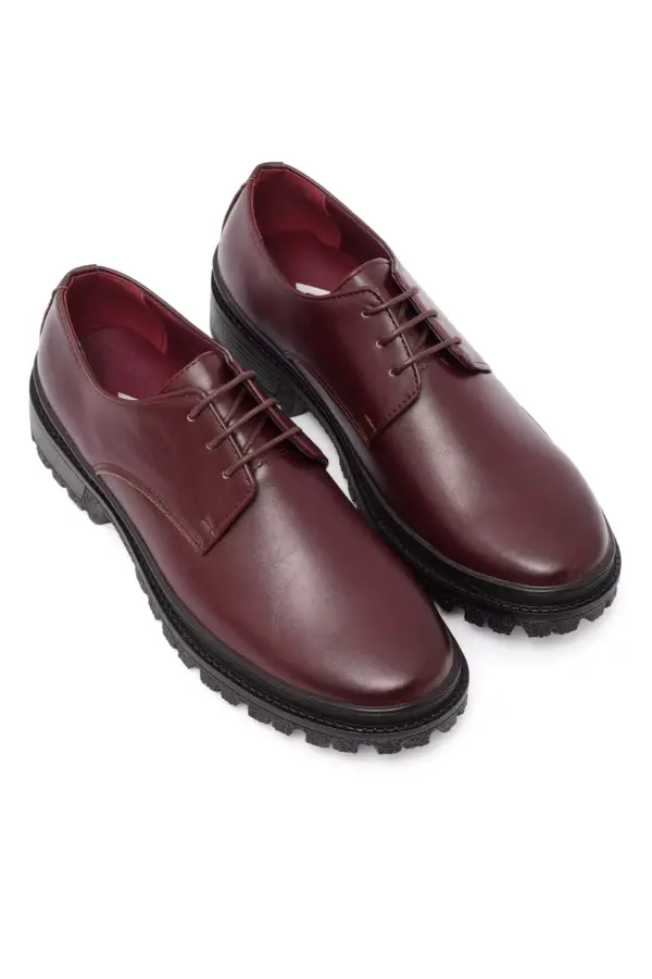 Leather Formal Boots - Burgundy