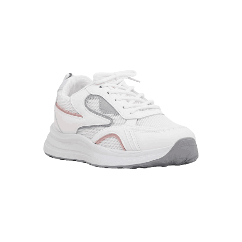 Girls' White Sneakers - cross view