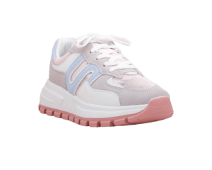 Gray & Blush Blossom Girls' Everyday Sneakers - cross view
