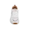 White Casual Sneaker with Brown Accent - Front View