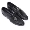 Black Leather Slip-On Shoes