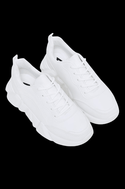Girls white Sneakers - double pair front view