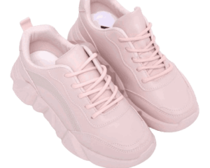 Women Pink Sneakers - double pair front view